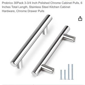 10‎ pack Cabinet Handles - Polished Chrome